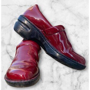 B.O.C  Born Concept Red Faux Patent Clogs Sz 8.5 Vegan Slip-On